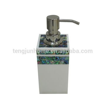 mother of pearl shell mosaic hotel articles seashell Europe refillable soap dispenser